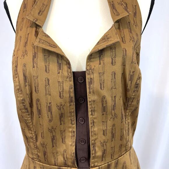 Dr Who brown cosplay 10th doctor regeneration sonic screwdriver halter dress - Picture 4 of 10
